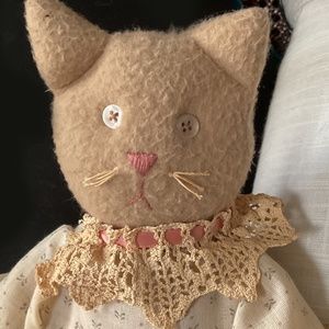 sold - Cute Vintage Stuffed Cat Doll